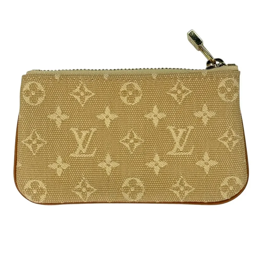 Louis Vuitton Pochette Cles Monogram Mini Coin Purse M92438 Beige Key Ring